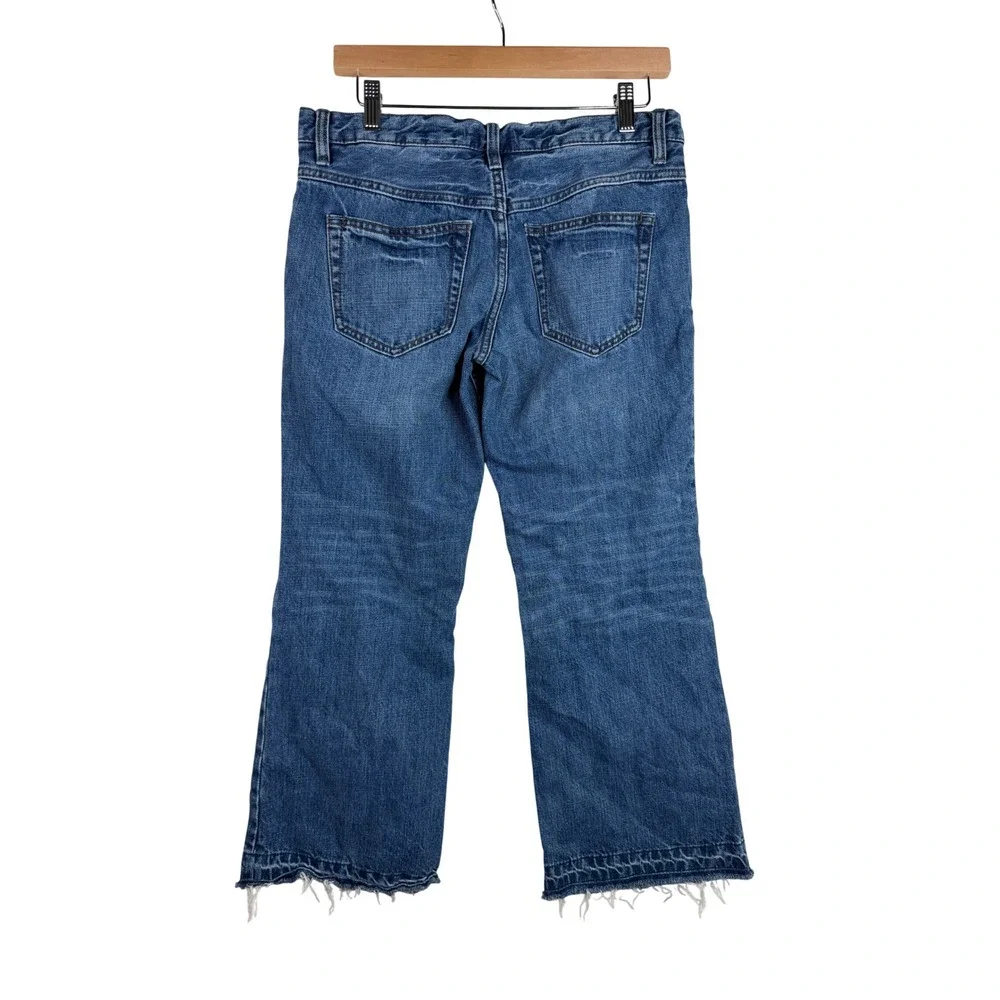 Free People Youthquake Crop Flare Jeans size 27 Blue Denim